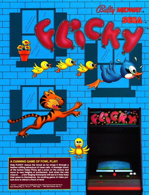 Flicky (64k Version, on Up'n Down boardset) Arcade Game Cover